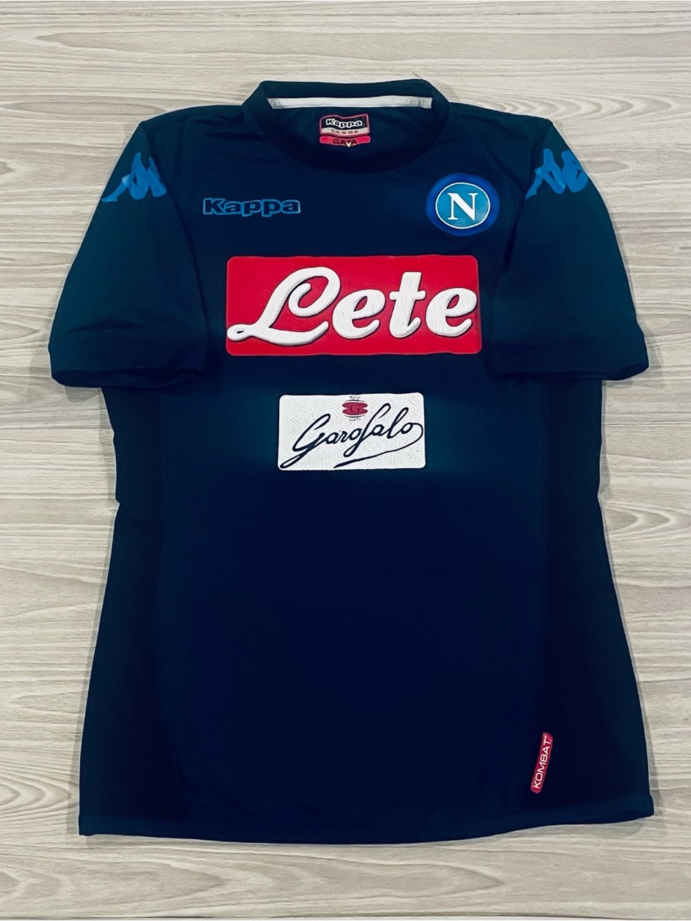 Kappa 2017/18 SSC Napoli Italy Away Soccer Jersey Football Blue Men’s Size Large